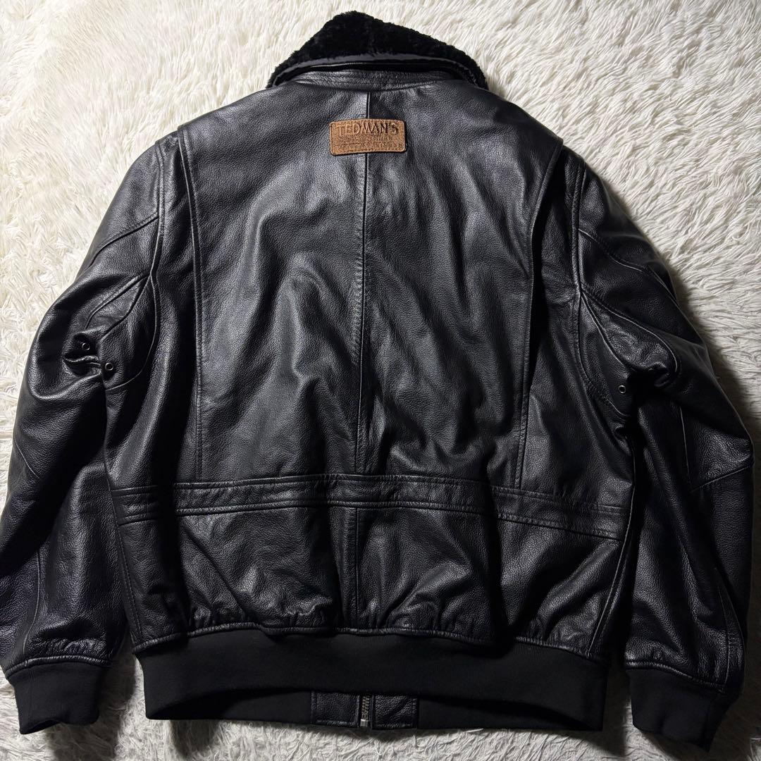 ヨ*ン様 美品■TEDMAN フライトジャケット　 G-1 襟ボア　ブラック　本