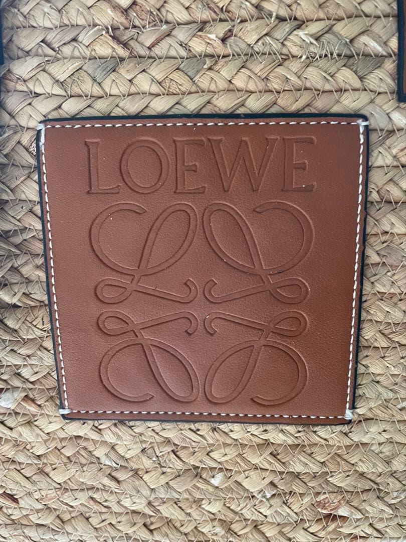 美品 LOEWE かごバッグ ブラウン かご/レザー