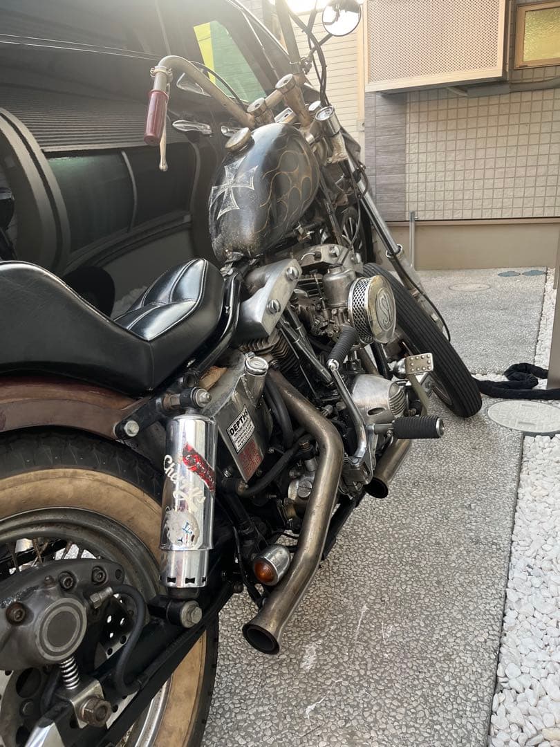 音聞けます‼️ハーレー　ショベルヘッド　マフラー　ワンオフ