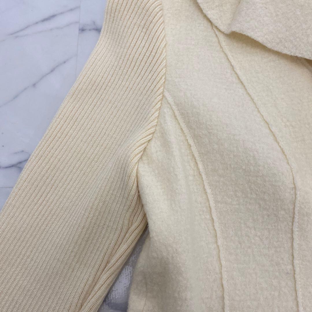 美品スーパービューティー花ビジュー装飾、異素材ジャケット、スカートセットアップ