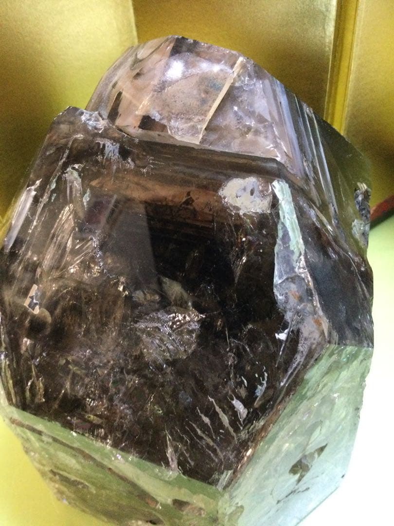 モリオン虹入りスーパーファントム、激レア、極上品モリオン原石　観賞石