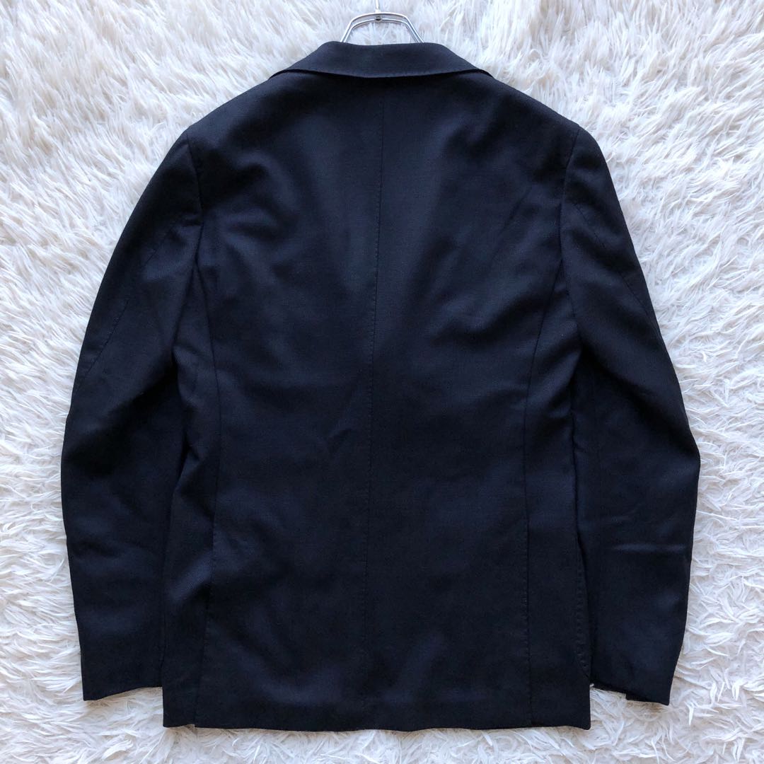 【現行 美品】ビームスエフ　紺ブレ　金ボタン　ウール100% 段返りボタン