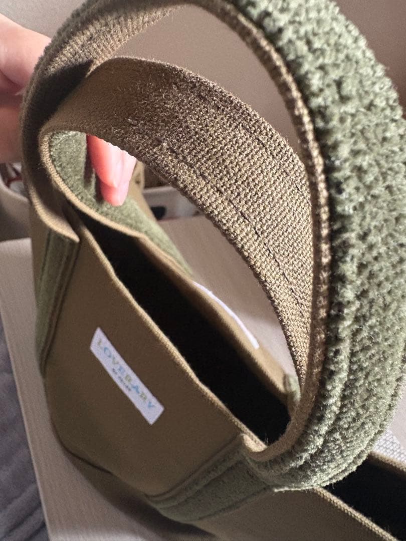 FEILER ラブラリー　オールドテディ ワッペントートバッグ ダークグリーンL