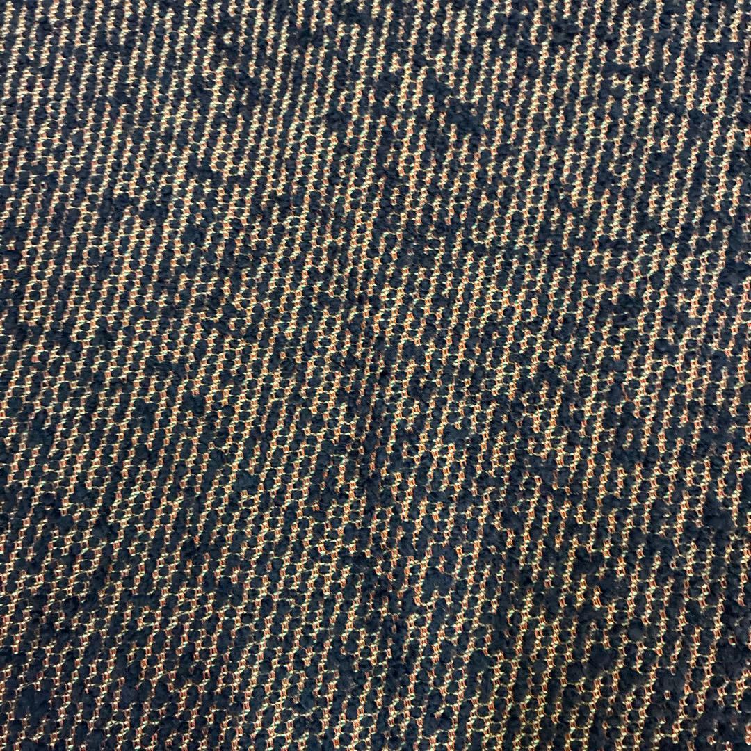 新品　パラスパレス　フリンジ付きダークブルーオレンジマフラー