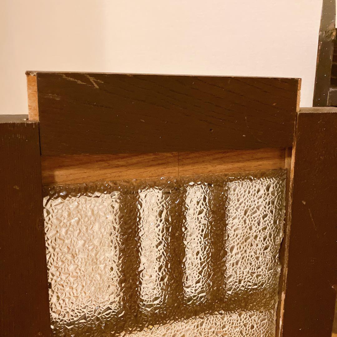 ガラス扉のキャビネット 引き出し付き 食器棚 昭和レトロ　アンティーク