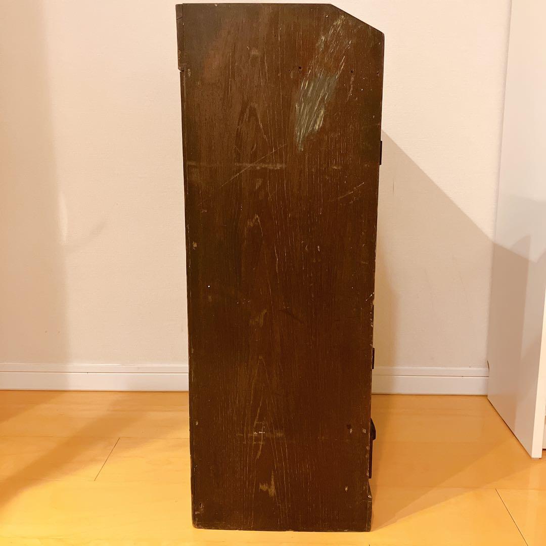 ガラス扉のキャビネット 引き出し付き 食器棚 昭和レトロ　アンティーク