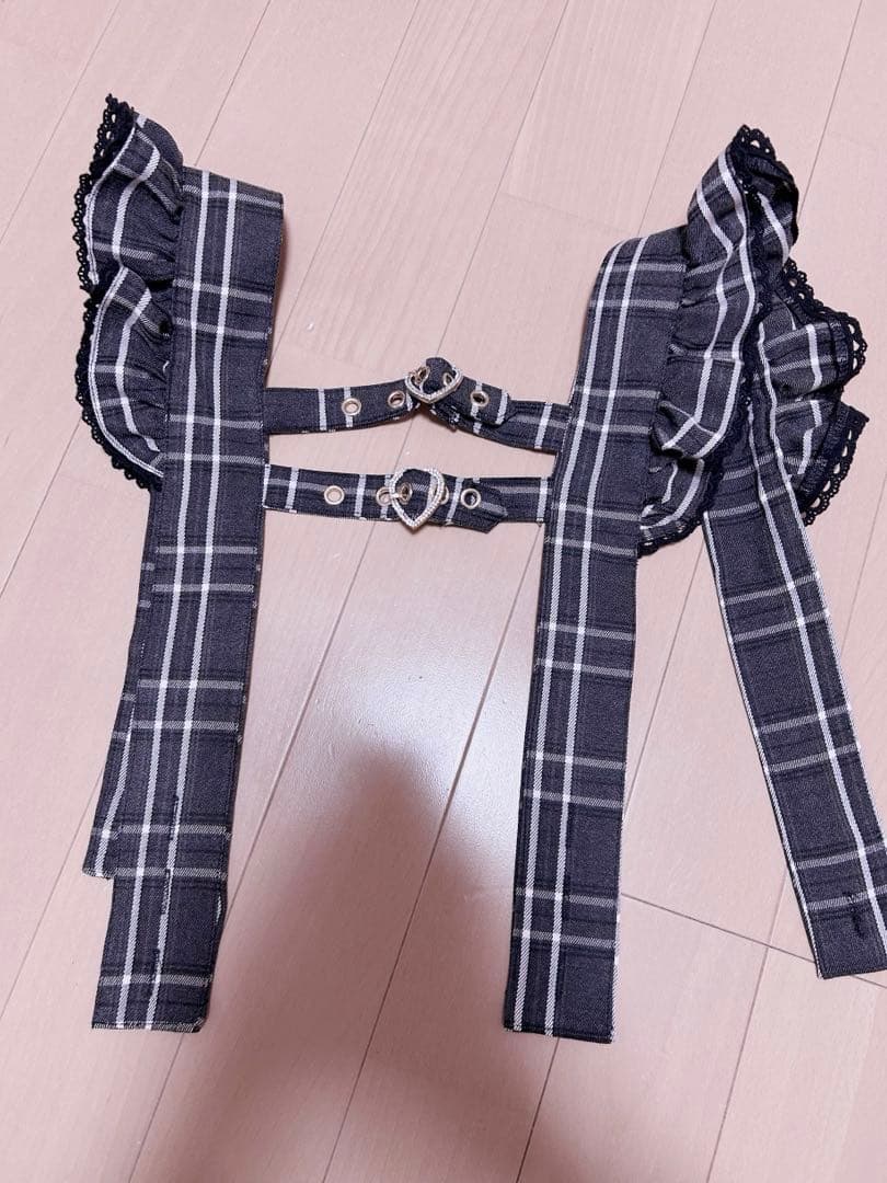 はしごリボンチェックティアードスカパン ブラックチェック LIZLISAリズリサ