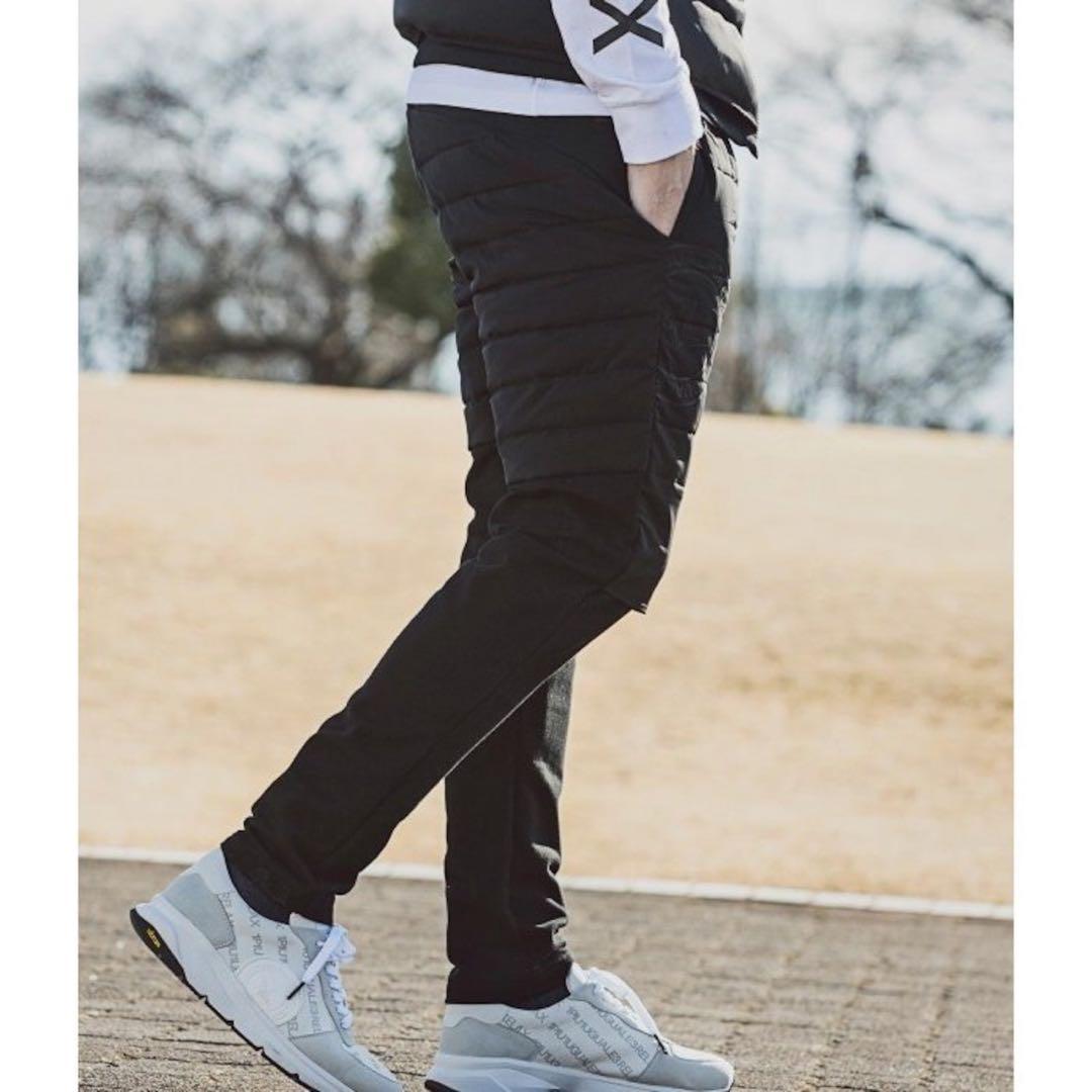 1PIU1UGUALE3 RELAX サークルロゴパデッドパンツ ブラック　M