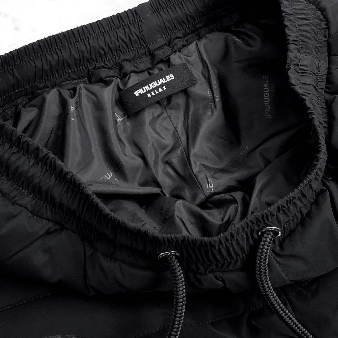 1PIU1UGUALE3 RELAX サークルロゴパデッドパンツ ブラック　M