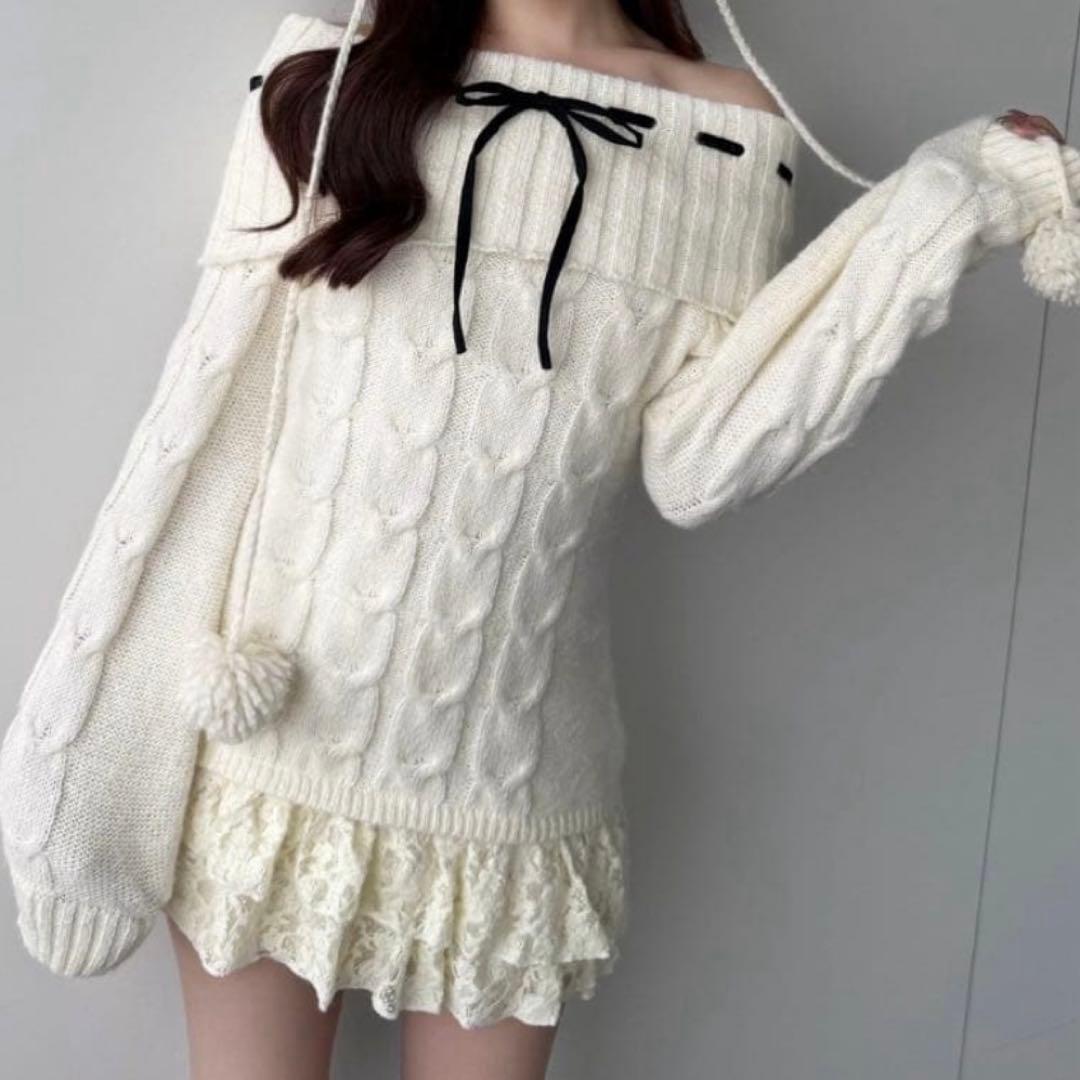 ワンピース OLIVE des OLIVE girly cable one-piece