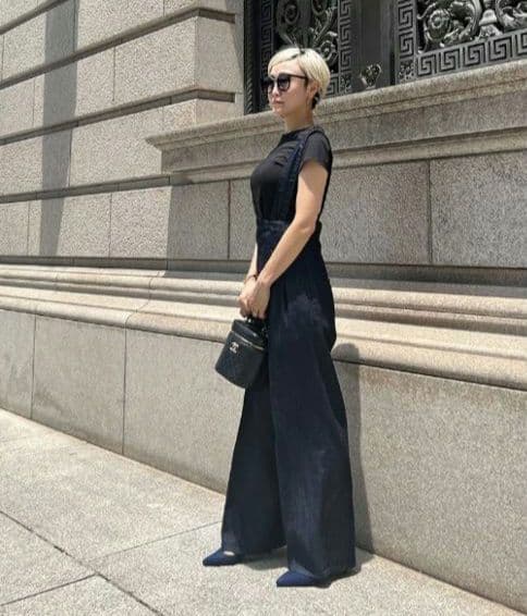 JENNE 2wayハイウエストリラックスデニムパンツL