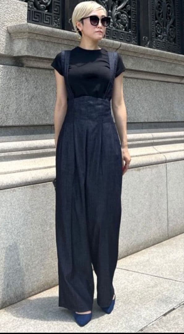 JENNE 2wayハイウエストリラックスデニムパンツL