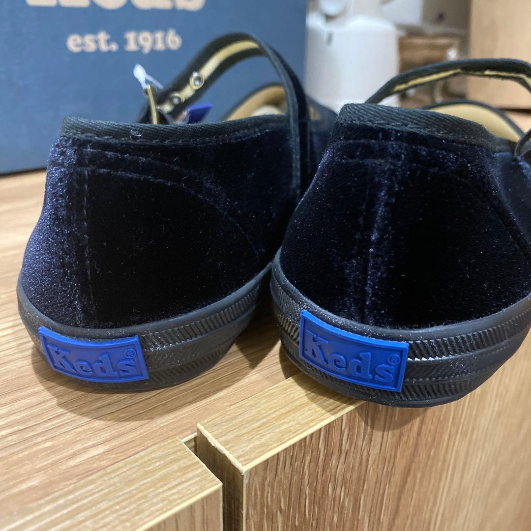 Keds ケッズ ストラップベロアシューズ ブラック24.5cm新品タグ付