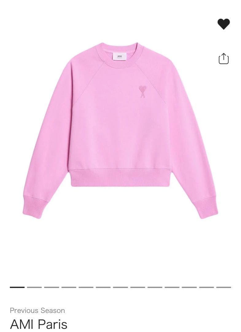 AMI Paris 男女兼用 ピンク スウェット