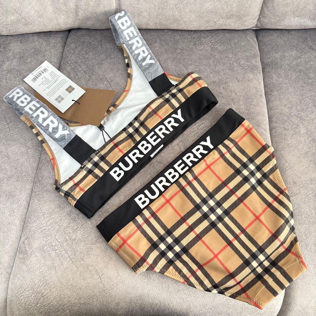 ラスト１【新品】BURBERRY キッズ ビキニ 水着 ロゴ×チェック 10Y