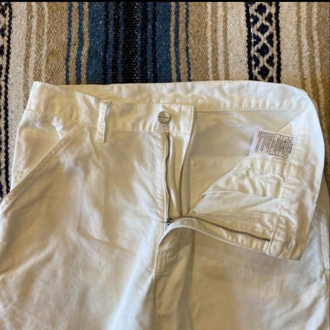 Carhartt ホワイト ペインターワークパンツ シングルニー