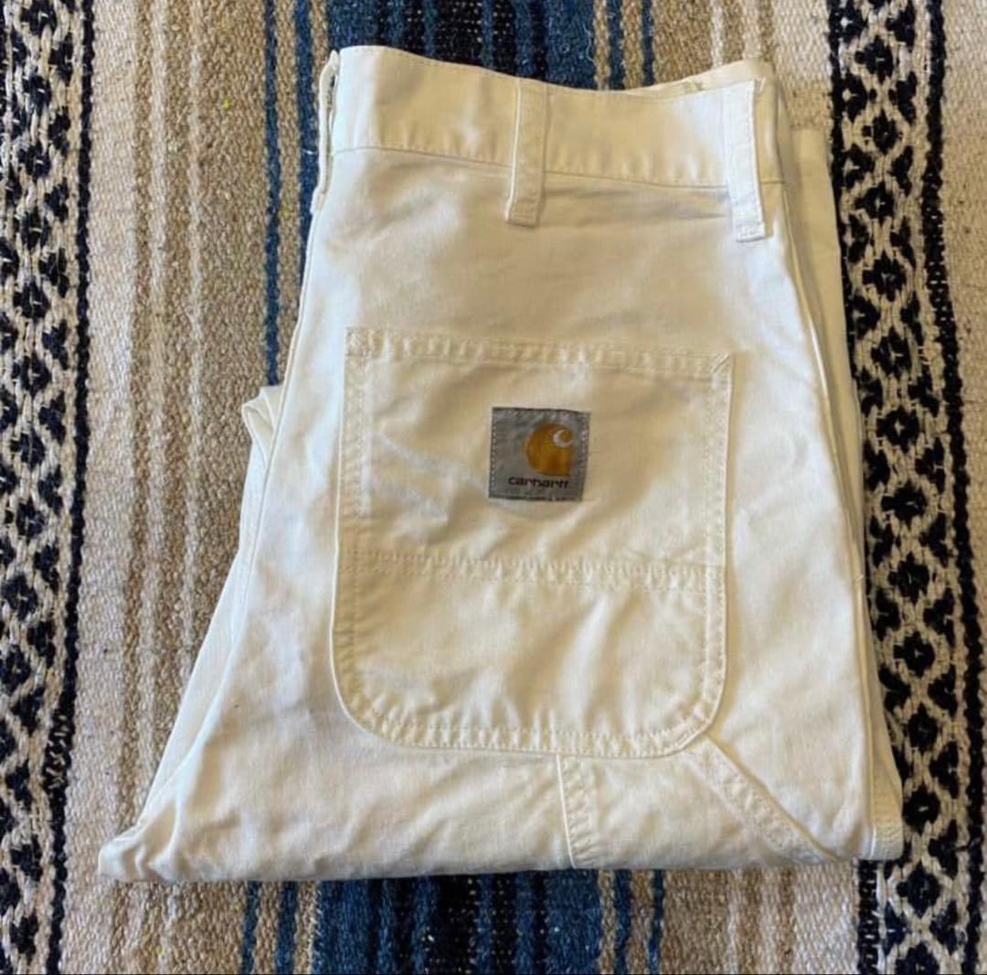 Carhartt ホワイト ペインターワークパンツ シングルニー