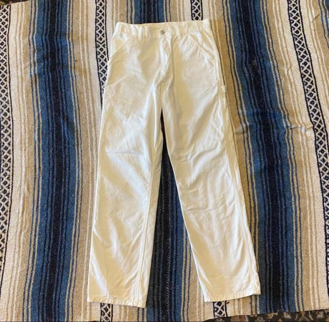 Carhartt ホワイト ペインターワークパンツ シングルニー