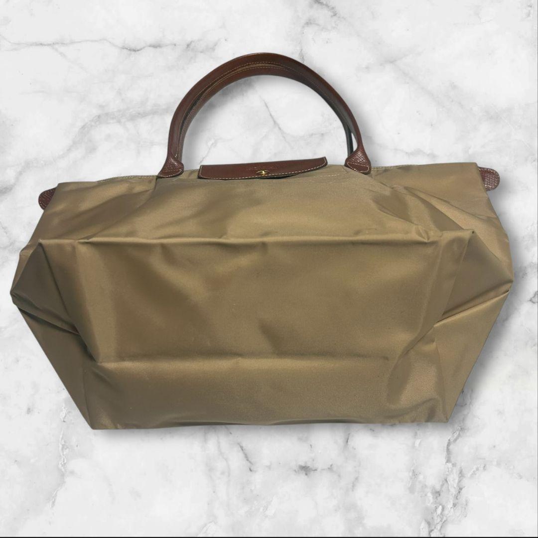 (美品)ロンシャン ルプリアージュ トートバッグ ベージュ A4収納可 　L