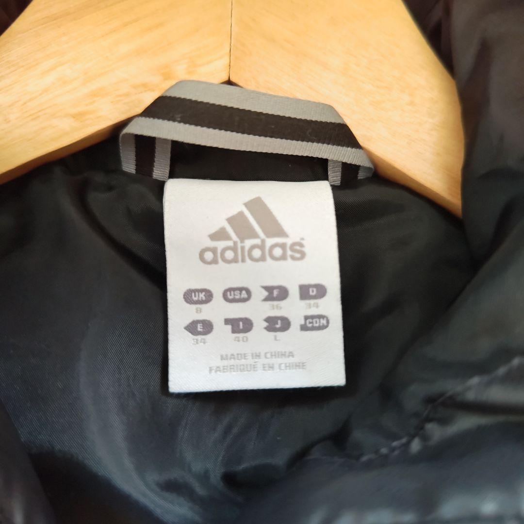 良品　アディダス　ロング ダウンコート　ベンチコート　Lサイズ　ブラック