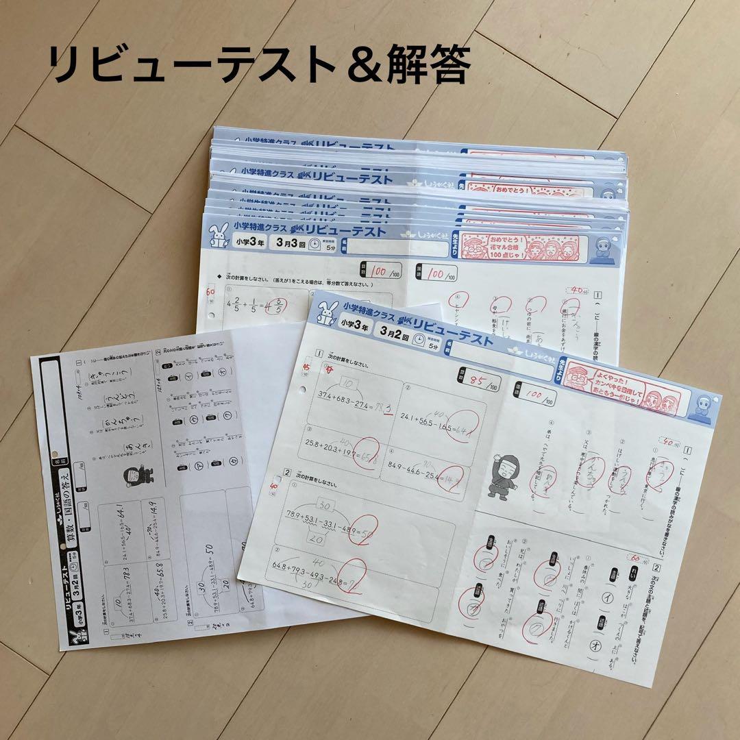 しょうがく社　最レべ　小学特進クラス　3年生　国語・算数　1年分フルセット