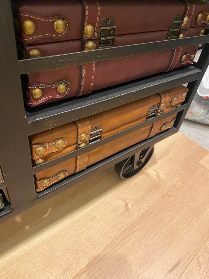トランク風キャスター付きチェスト　幅87cm