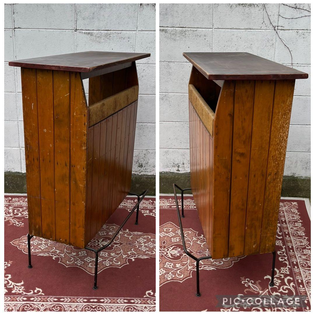 50s60sビンテージ品◾️鉄アイアンベース カウンターテーブル 古家具 店舗什器