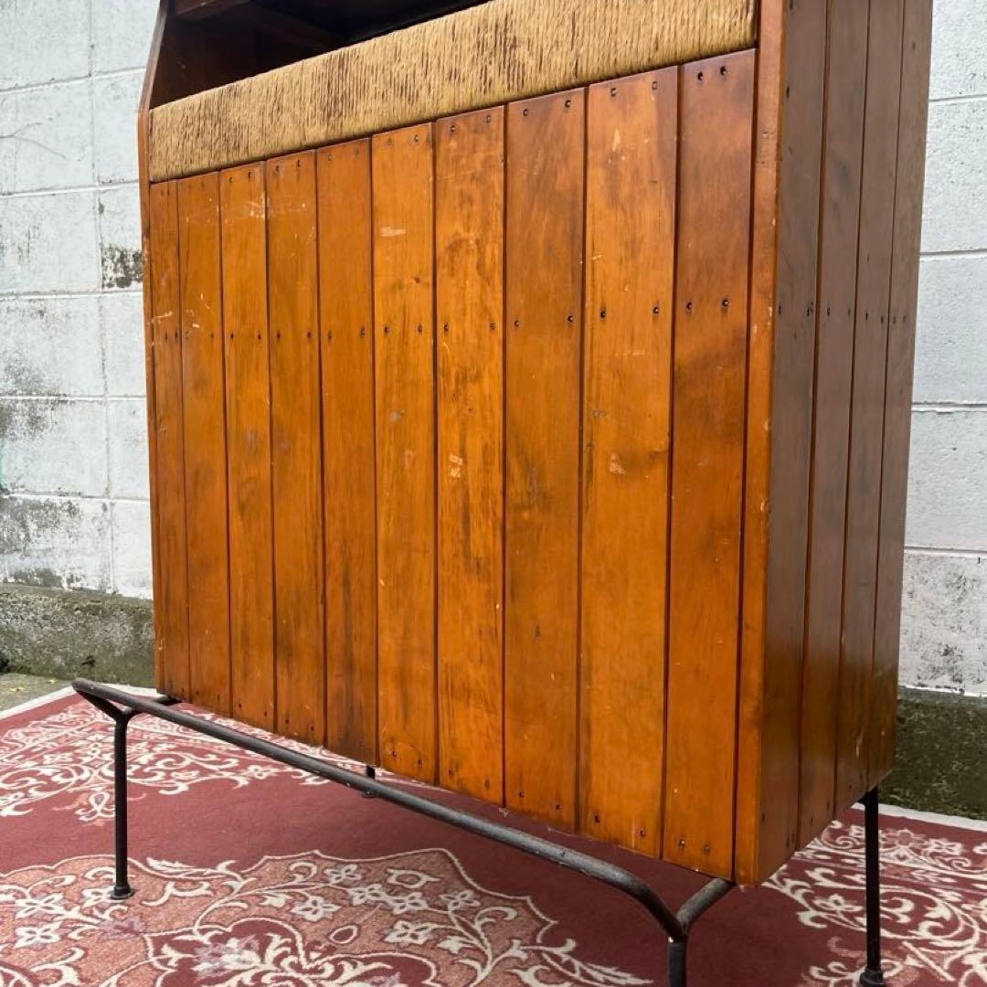 50s60sビンテージ品◾️鉄アイアンベース カウンターテーブル 古家具 店舗什器