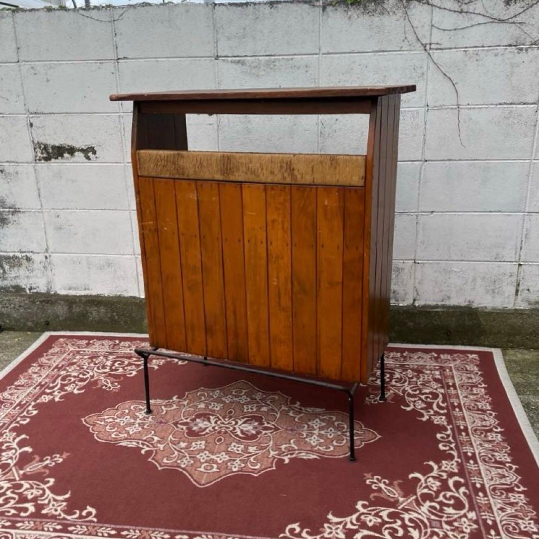 50s60sビンテージ品◾️鉄アイアンベース カウンターテーブル 古家具 店舗什器