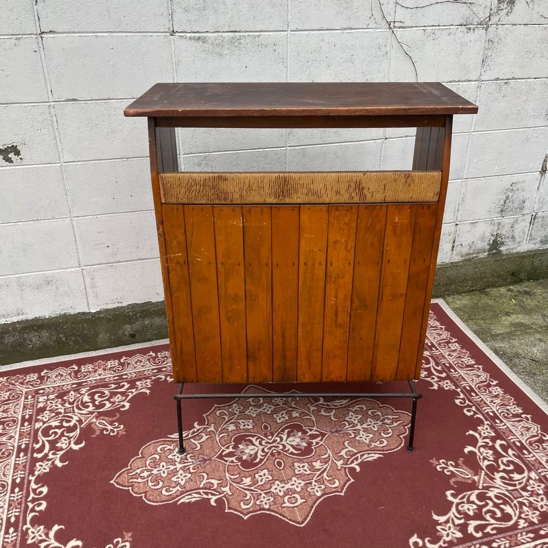 50s60sビンテージ品◾️鉄アイアンベース カウンターテーブル 古家具 店舗什器