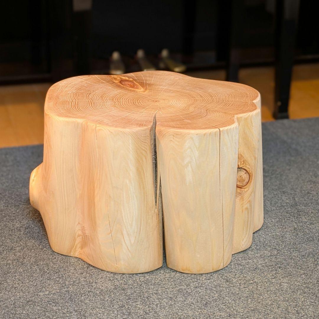 天然ヒバ　切り株　丸太　椅子　スツール　高さ約23.5cm