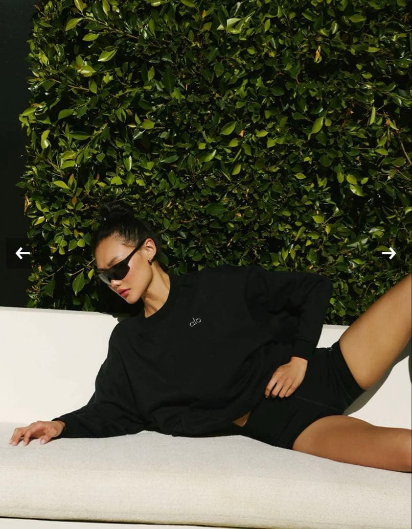 アロalo【新品未使用】 AccoladeクルーネックプルオーバーブラックS