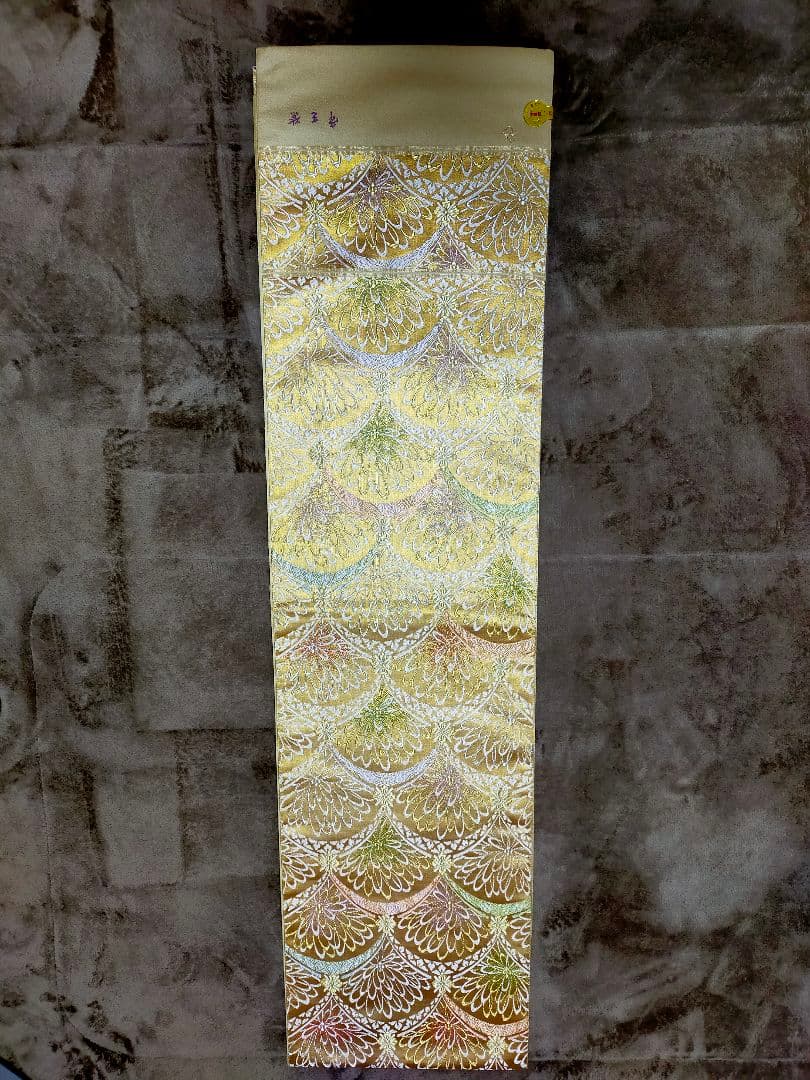 じゅらく　フォーマル袋帯（未仕立て品）　ゴールド　青海波　六通織　帝王紫