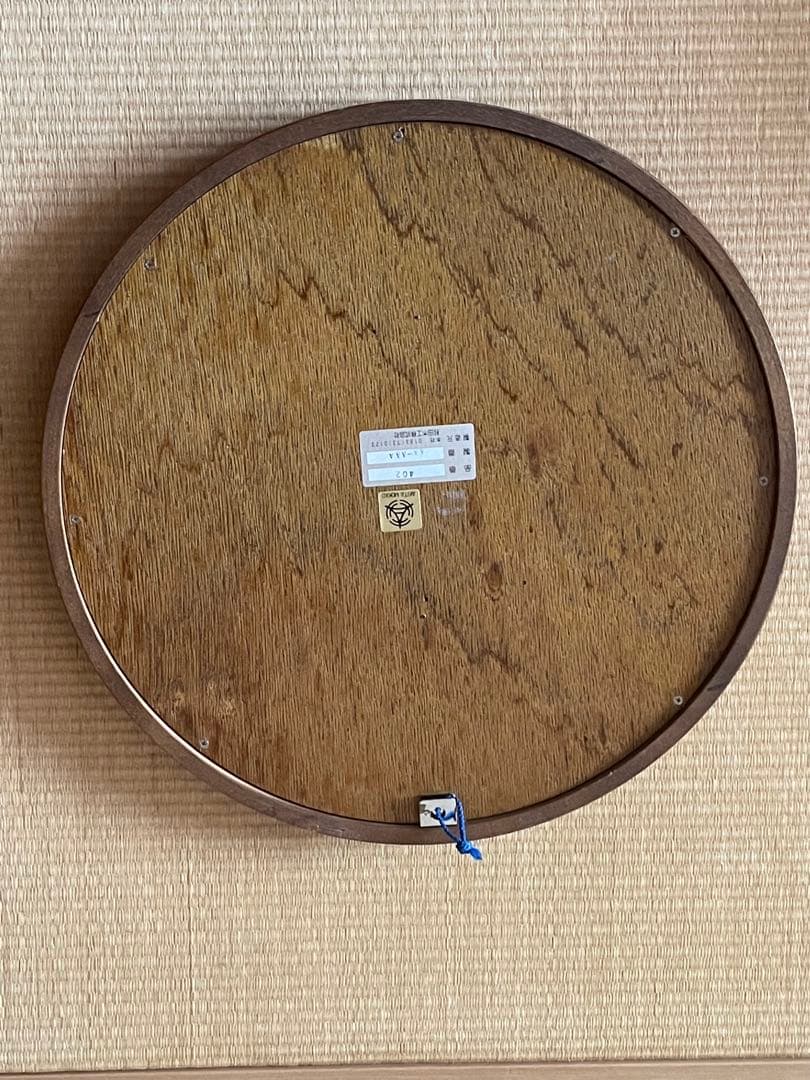 木製 円形 壁掛け鏡 直径約30cm