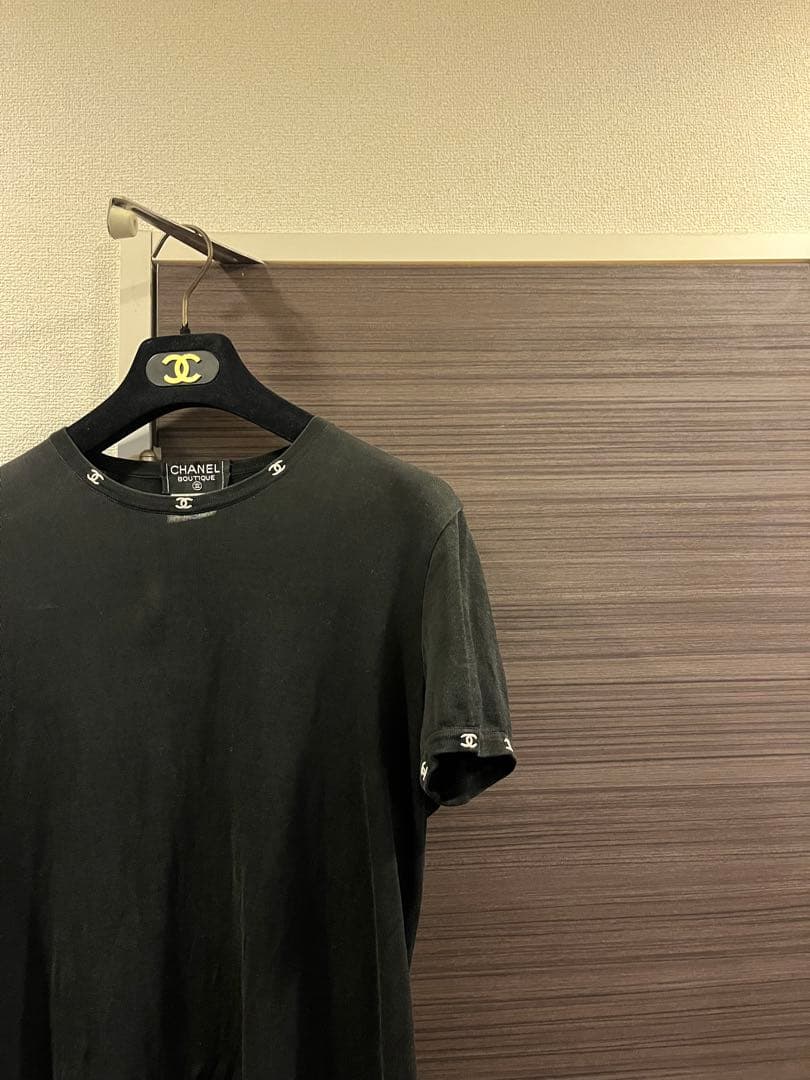 レア　CHANEL ブラック Tシャツ　サマーニット　半袖　ココマーク　44