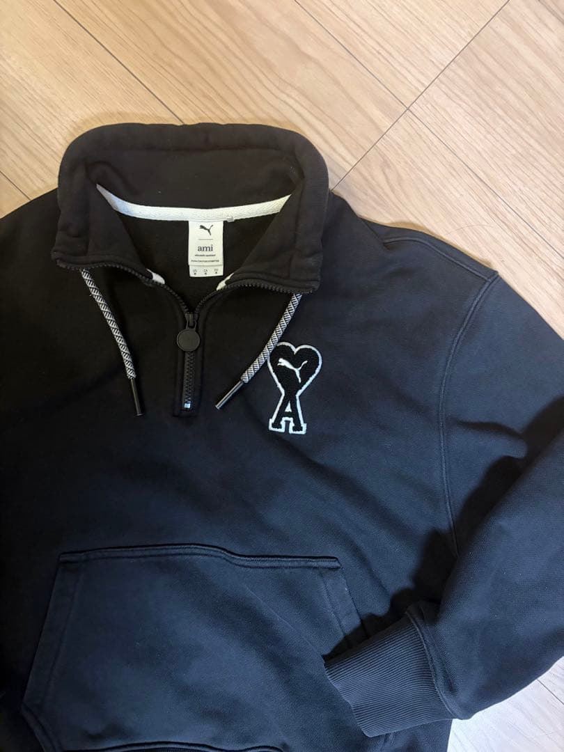 PUMA✖️AMI人気コラボ☆ ハーフジップトレーナー 黒 Mサイズ