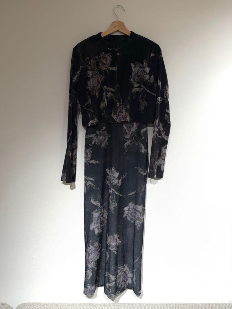 ワンピース DRY FLOWER VELOUR DRESS