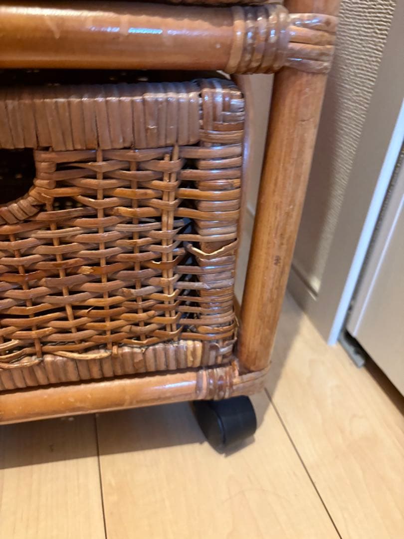 【アンティーク•ヴィンテージ】ラタンチェスト　ローチェスト　籐家具　アジアン家具