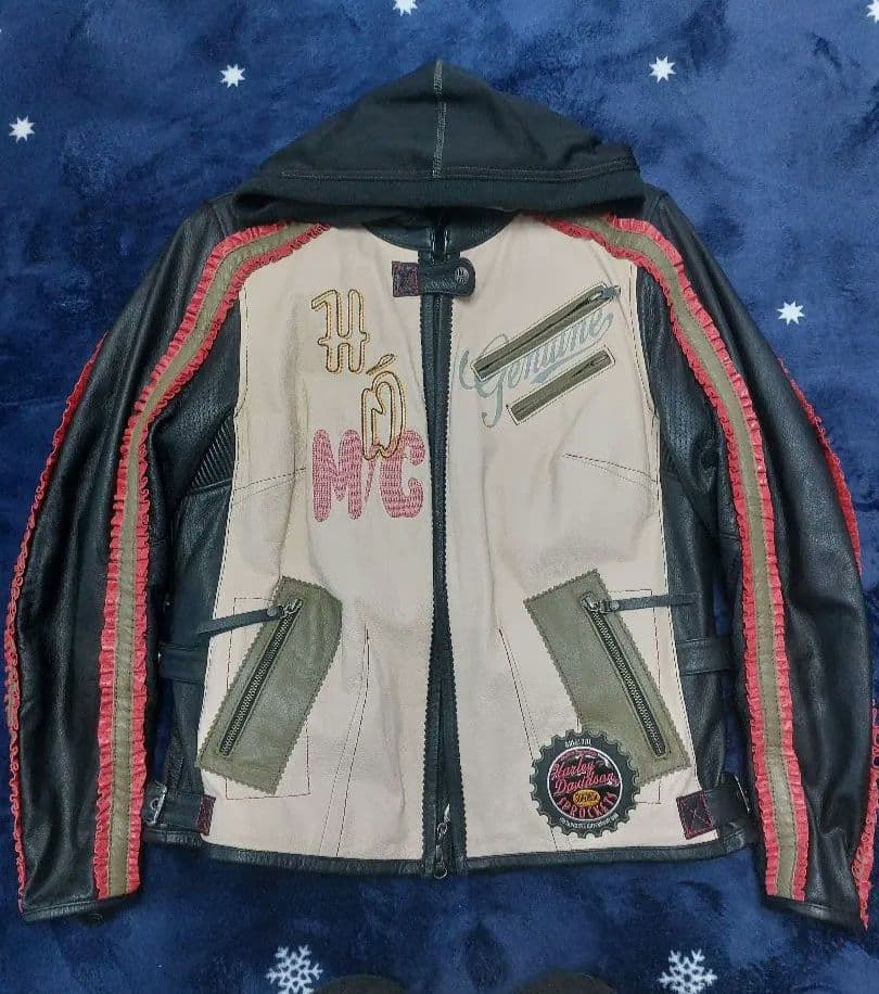 Harley Davidson レザージャケット パーカー レディースL メンズ