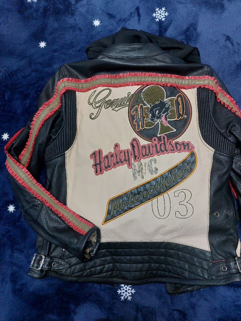 Harley Davidson レザージャケット パーカー レディースL メンズ