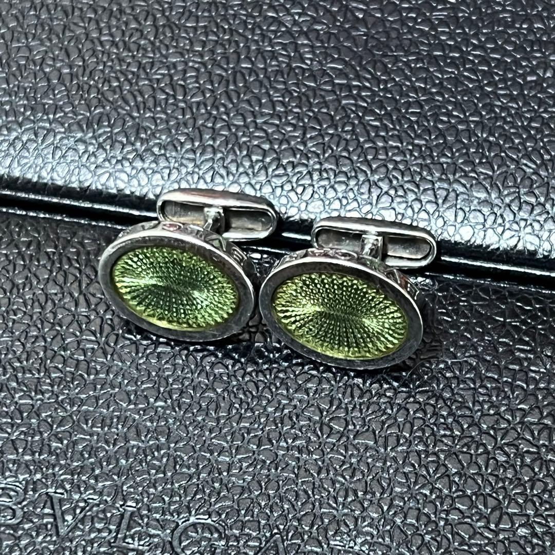 ブルガリ　カフス　ブランドロゴ　Ag925　シルバー メンズ　箱付き