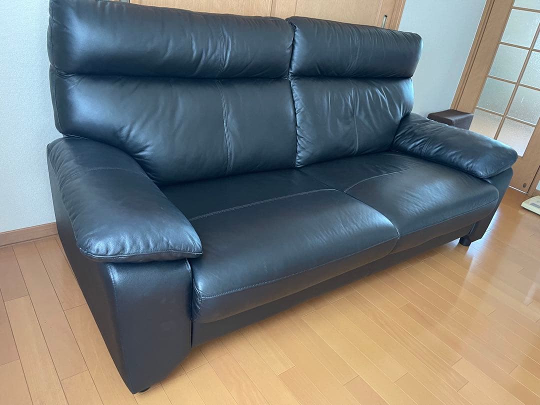 【ぬ様の専用】ニトリ 黒 3人掛けソファ ルーチェ 商品コード：1145086