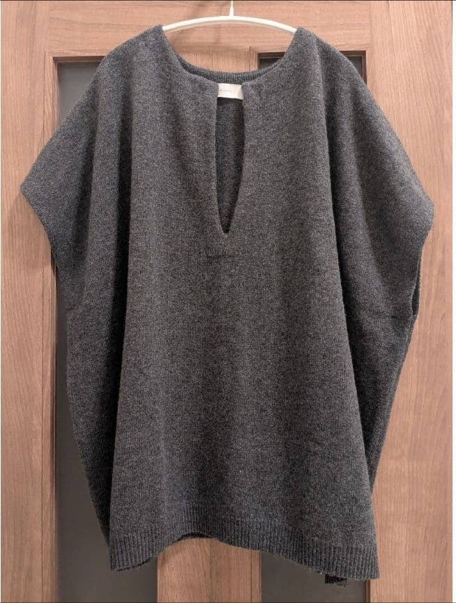 【美品】かぐれ　ウールワイドニットベスト