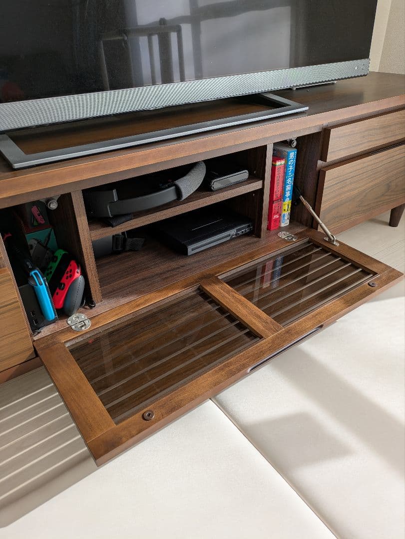 【Elly】テレビ台　AVボード　幅200cm　ブラウン