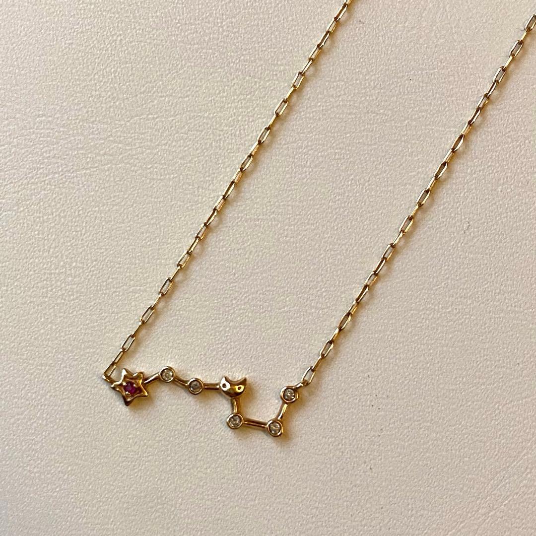 【ZOZO限定】K10イエローゴールド 北斗七星ネックレス ルビー ツモリチサト