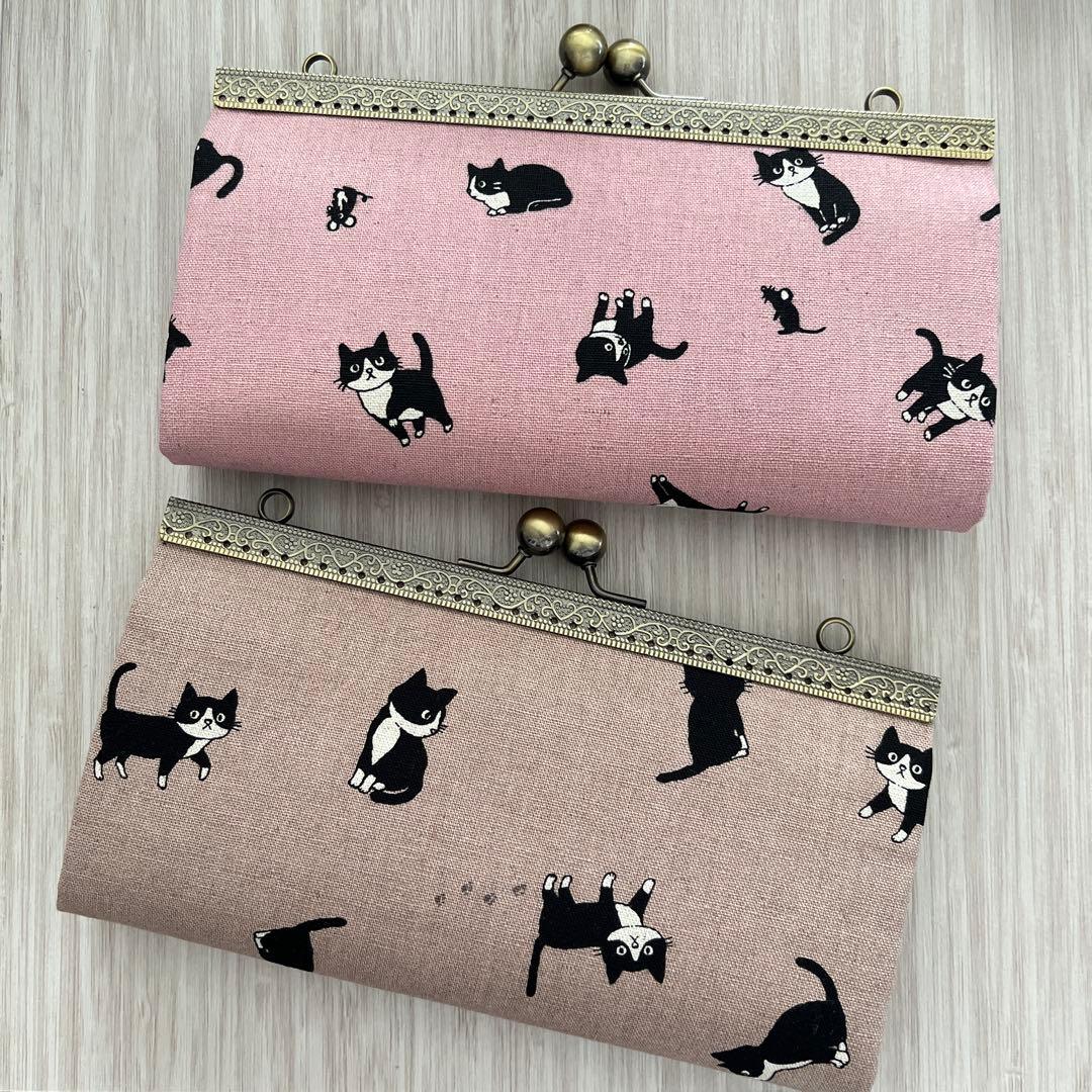 まめぴよ☆長財布２点×一体型財布1点☆ハチワレ猫ちゃん☆オーダー