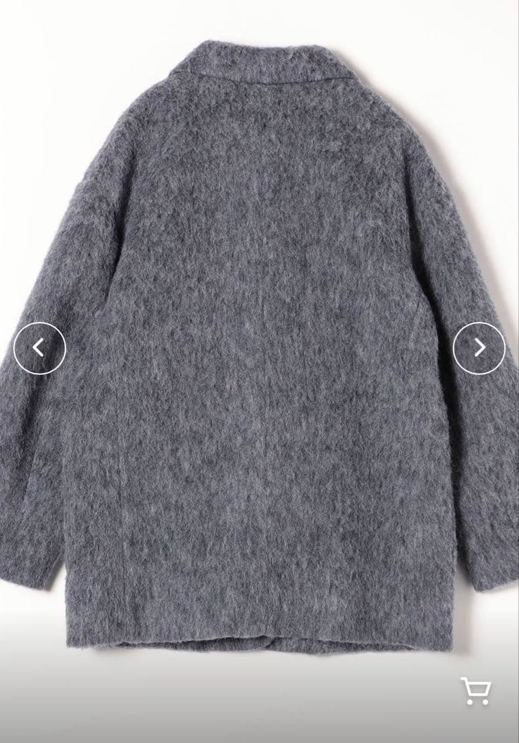 【美品】SHIPS any ウール ミックス シャギー シングル コート グレー