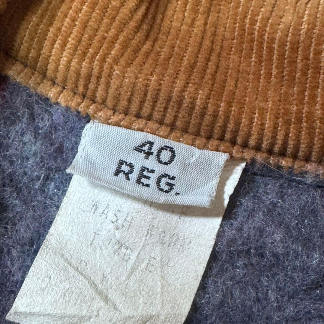 70s デニム カバーオール 裏地ブランケット コーデュロイ襟 アメカジ 古着