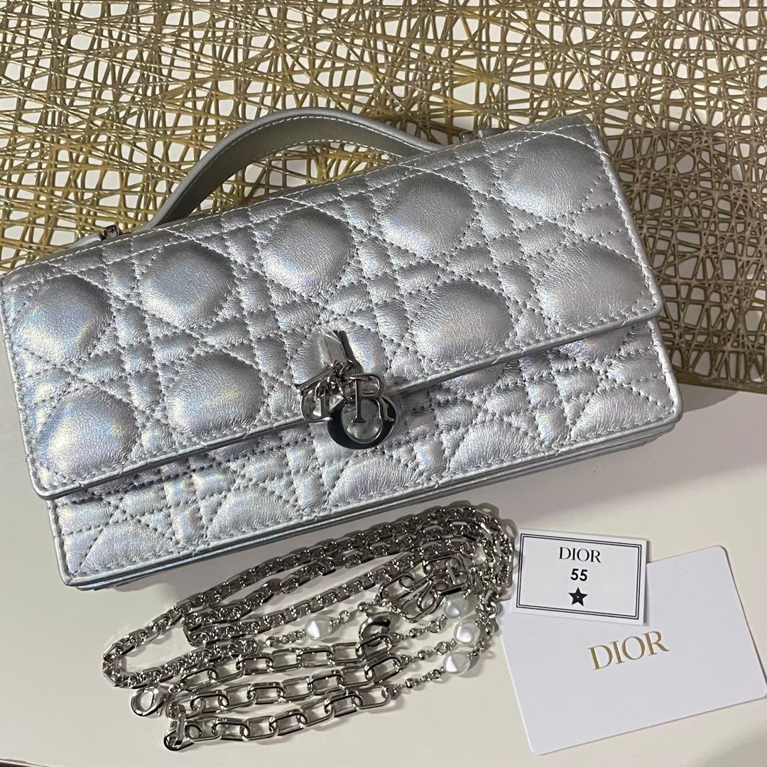 DIOR My Dior ミニバッグ ラムスキン ショルダーバッグ シルバー