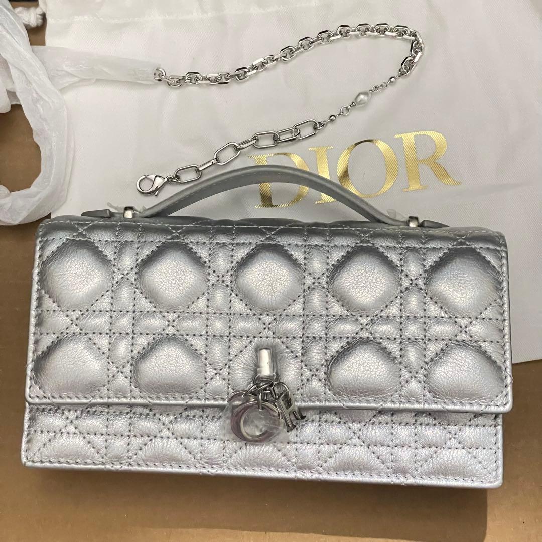 DIOR My Dior ミニバッグ ラムスキン ショルダーバッグ シルバー